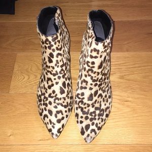 Leopard kitten heel booties